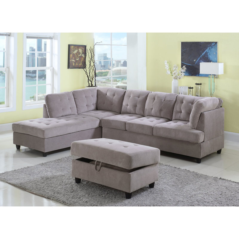 Latitude Run® 112" Sectional with Ottoman & Reviews Wayfair